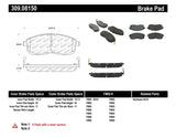 StopTech Performance 02-05 Infiniti G35 / 07-09 Nissan Altima/Sentra / 6/02-05 350Z Front Brake Pa - 309.08150