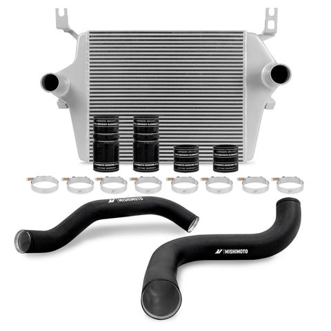 Mishimoto 99-03 Ford 7.3L Powerstroke PSD Silver Intercooler Kit w/ Black Pipes - MMINT-F2D-99KSLBK