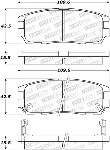 StopTech Street Brake Pads - Front - 308.05800