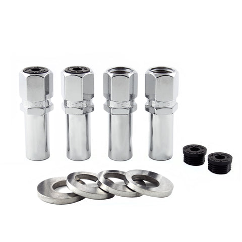 McGard Hex Lug Nut (Drag Racing X-Long Shank) 1/2-20 / 13/16 Hex / 2.475in. Length (4-Pack) - Chrome - 63000