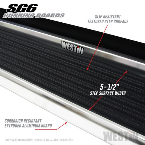 Westin Polished Aluminum Running Board 89.5 inches SG6 Running Boards - Polished - 27-64740