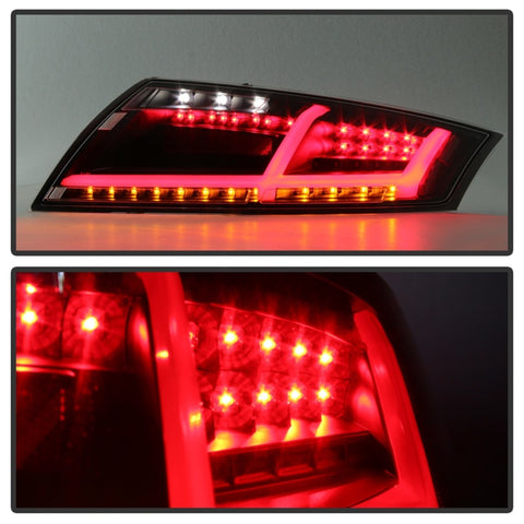 Spyder Audi TT 07-12 LED Tail Lights Black ALT-YD-ATT07-LED-BK - 5081674