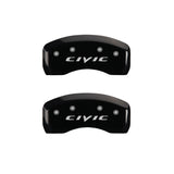 MGP 4 Caliper Covers Engraved Front Civic Engraved Rear 2015/CIVIC Black finish silver ch - 20220SCIVBK