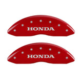 MGP 4 Caliper Covers Engraved Front & Rear Honda Red finish silver ch - 20139SHONRD