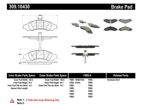 StopTech Performance Brake Pads - 309.10430