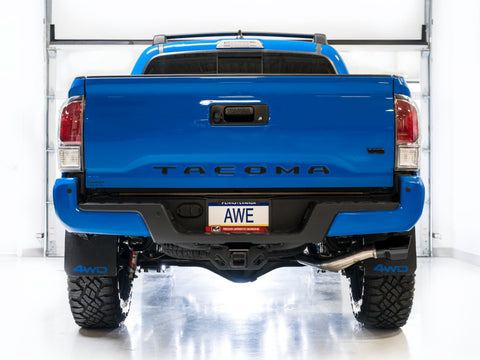 AWE 16-22 Toyota Tacoma 0FG Catback Exhaust w/ BashGuard - Dual Diamond Black Tips - 3015-33826