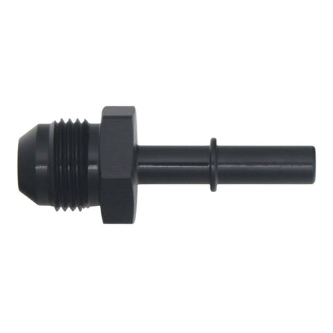 DeatschWerks 8AN Male Flare to 5/16in Male EFI Quick Connect Adapter - Anodized Matte Black - 6-02-0138-B