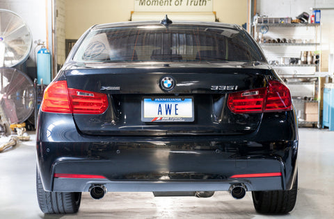 AWE Tuning BMW F3X 335i/435i Touring Edition Axle-Back Exhaust - Diamond Black Tips (90mm) - 3010-33028