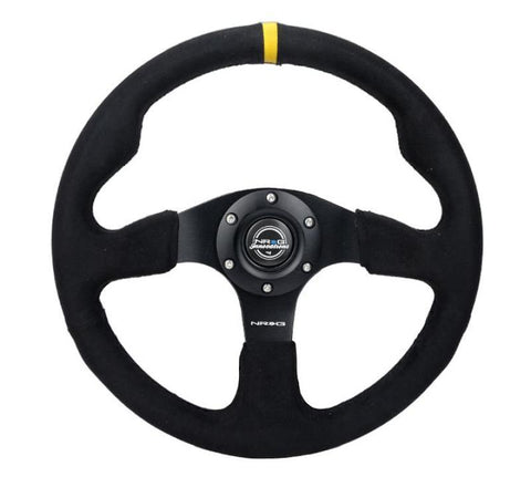 NRG Reinforced Steering Wheel (320mm) Alcantara Steering Wheel w/ Black Stitching - RST-012SA