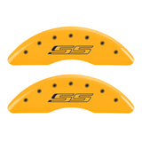 MGP 4 Caliper Covers Engraved Front & Rear Gen 5/SS Yellow finish black ch - 14241SSS5YL