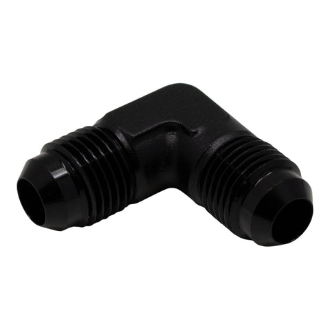 DeatschWerks 6AN Male Flare to 6AN Male Flare 90-Degree Fitting - Anodized Matte Black - 6-02-0207-B