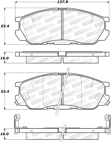 StopTech Street Brake Pads - Rear - 308.05520