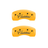 MGP 4 Caliper Covers Engraved F & R Cursive/Cadillac Yellow Finish Black Char 2006 Cadillac SRX - 35002SCADYL