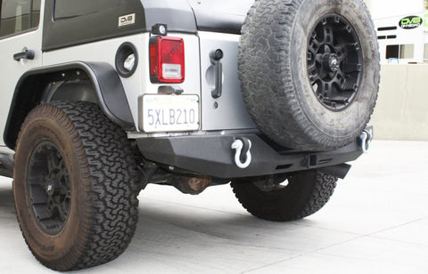 DV8 Offroad 07-18 Jeep Wrangler JK Steel Full Length Rear Bumper - RBSTTB-06