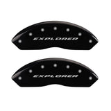 MGP 4 Caliper Covers Engraved Front & Rear Explorer Black finish silver ch - 10041SXPLBK