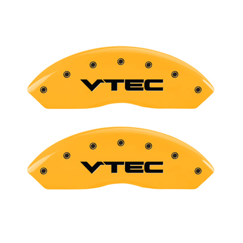 MGP 4 Caliper Covers Engraved Front & Rear Vtech Yellow Finish Black Char 1999 Acura RL - 39015SVTCYL