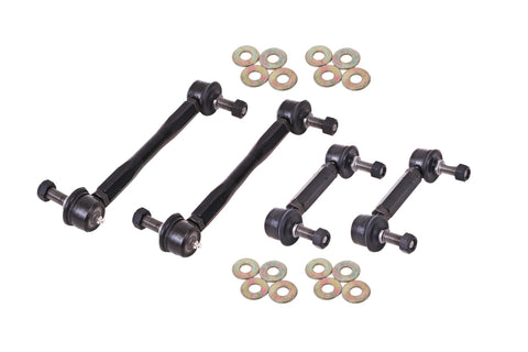 BMR 15-17 S550 Mustang Front and Rear Sway Bar End Link Kit - Black - ELK012