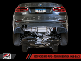 AWE Tuning BMW F3X 28i / 30i Touring Edition Axle-Back Exhaust Single Side - 80mm Silver Tips - 3010-22022