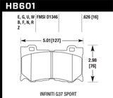 Hawk Infiniti G37 Sport Performance Ceramic Street Front Brake Pads - HB601Z.626