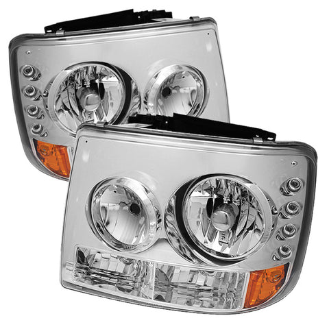 Spyder Chevy Silverado 1500 99-02 ( Not Fit HD Model)LED Crystal Headlights Chr HD-YD-CS99-1PC-AM-C - 5012456