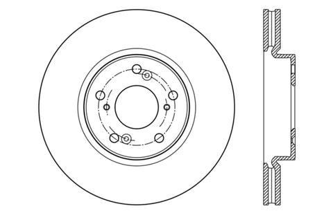 StopTech Slotted & Drilled Sport Brake Rotor Front Left 13 Honda Accord Sport - 127.40086L