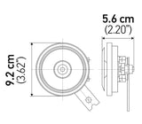 Hella Horn Bl Blk Disc Ht 92Mm 12V Univ - 012588071