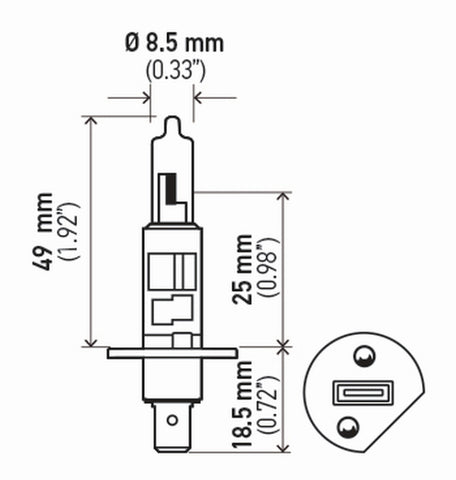 Hella Bulb H1 12V 55W P145S T25 (2) - H1TB