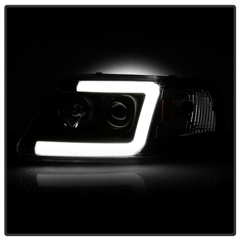 Spyder 97-03 Ford F-150 (After 6/1997) Light Bar Projector Headlights - Blk (PRO-YD-FF15097V2-LB-BK) - 5084538