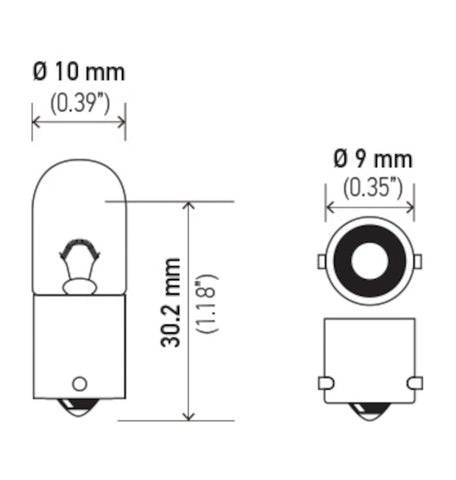 Hella Bulb 1893 12V 5W BA9s T3.25 - 1893