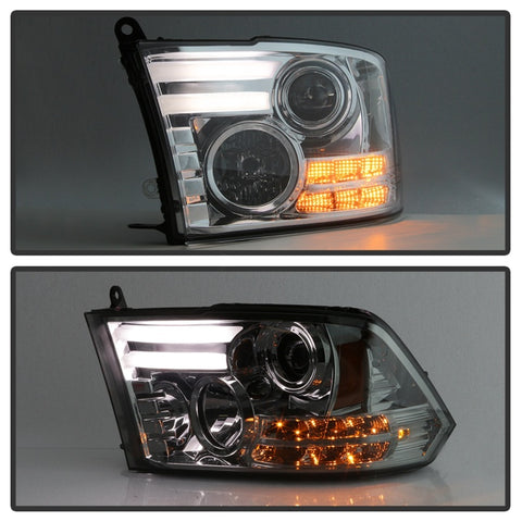 Spyder Dodge Ram 13-15 Projector Headlights Light Bar DRL Smoke PRO-YD-DR13-LBDRL-SM - 5081735