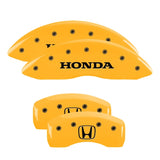 MGP 4 Caliper Covers Engraved Front Honda Engraved Rear H Logo Yellow finish black ch - 20213SHOHYL