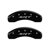 MGP 4 Caliper Covers Engraved Front & Rear SRT Black finish silver ch - 12088SSRTBK