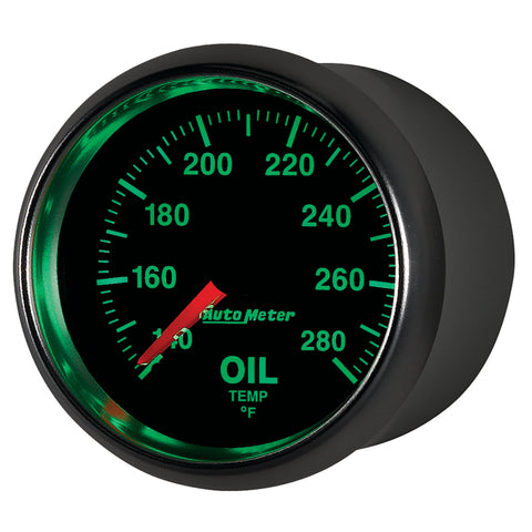 Autometer GS Series 2-1/16in Oil Temperature Gauge 140-280 Degrees Electric Full Sweep - 3856