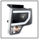 Spyder Ford F150 09-14 Projector Headlights Halogen Model- Light Bar DRL Blk PRO-YD-FF15009-LBDRL-BK - 5077592