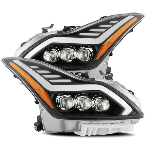 AlphaRex 08-13 Infiniti G37 NOVA LED Projector Headlights Plank Style Design Matte Black - 881983