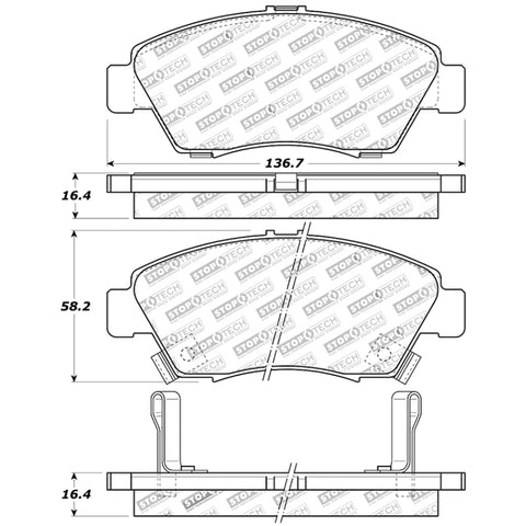 StopTech Performance 02-06 Acura RSX Type S / 93-95 Civic Coupe / 04-05 Civic Si / 93-97 Civic Del - 309.06210