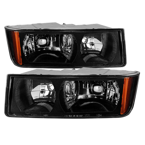 Xtune Chevy Avalanche w/ Body Cladding Only 02-06 OEM Headlights - OEM (Black) HD-JH-CAVA02-AM-BK - 9029561