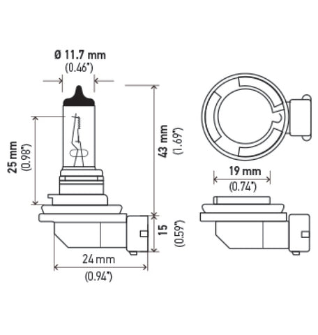 Hella Optilux H8 12V/35W XB Xenon White Bulb (pair) - H71071372