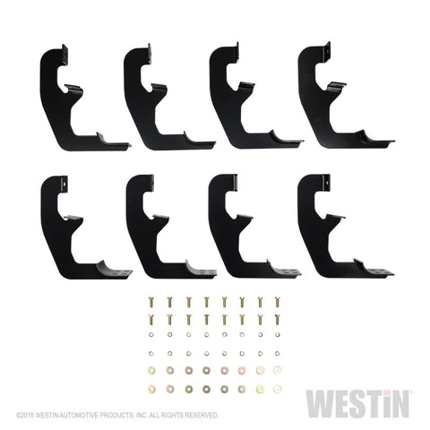 Westin 2019 Chevrolet Silverado/Sierra 1500 Double/CC Premier Oval Nerf Step Bar Mount Kit - Black - 22-2255