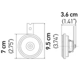 Hella Horn Bl Blk Disc Ht Mcycle 12V Univ - 012588061