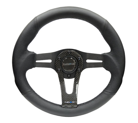 NRG Reinforced Steering Wheel (320mm) w/Carbon Center Spoke - RST-002RCF