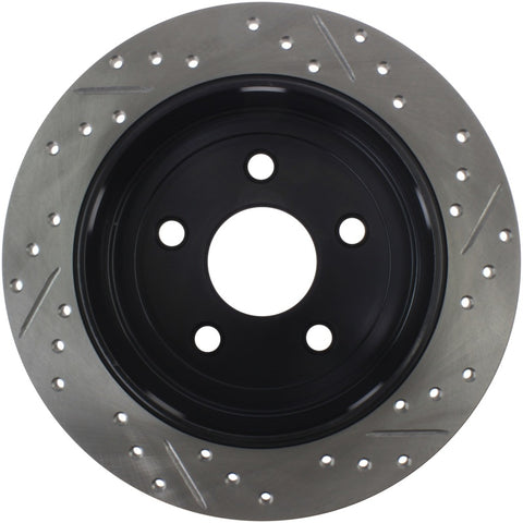 StopTech Power Slot 07-13 Jeep Wrangler Rear Right Drilled & Slotted Rotor - 127.67067R