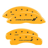 MGP 4 Caliper Covers Engraved Front & Rear With stripes/Challenger Yellow finish black ch - 12088SCL1YL