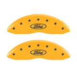 MGP 4 Caliper Covers Engraved F & R Ford Logo Yellow Finish Black Char 2006 Ford F-350 Super Duty - 10056SFRDYL