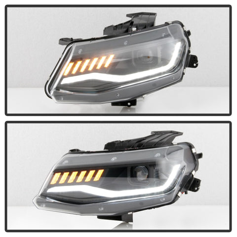 Spyder Chevy Camaro 16-18 (Do Not Fit Halogen) Projector Headlights Black PRO-YD-CCAM16HIDSI-SEQ-BK - 5087379