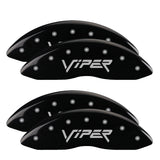 MGP 4 Caliper Covers Engraved Front & Rear Gen 2/Viper Black finish silver ch - 12203SVIPBK