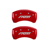 MGP 4 Caliper Covers Engraved Front & Rear SPORT Red finish silver ch - 10229SSPORD