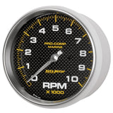 Autometer Marine Carbon Fiber 5in 10K RPM In-Dash Tachometer Gauge - 200801-40