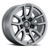 ICON Vector 5 17x8.5 5x5 -6mm Offset 4.5in BS 71.5mm Bore Titanium Wheel - 2617857345TT