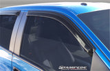 Stampede 2009-2014 Ford F-150 Crew Cab Pickup Tape-Onz Sidewind Deflector 4pc - Smoke - 6184-2
